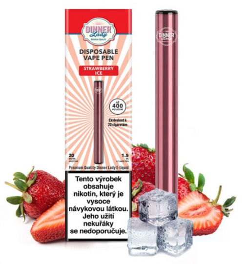 Disposable pod Dinner Lady Vape Pen - Strawberry Ice 20mg/ml