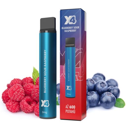 X4 Bar ZERO Blueberry Sour Raspberry - disposable ecigarette NICOTINE FREE - Kolek Q