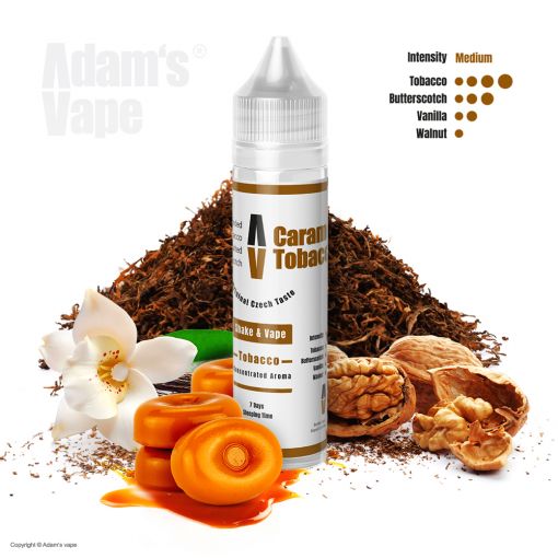 Příchuť Adams vape S&V: Caramel Tobacco / Tabák se slaným karamelem a ořechy 10ml