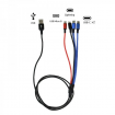 USB Kabel 4v1- 2x USB-C / 1x Micro USB / 1x Lightning 125cm 2,8A