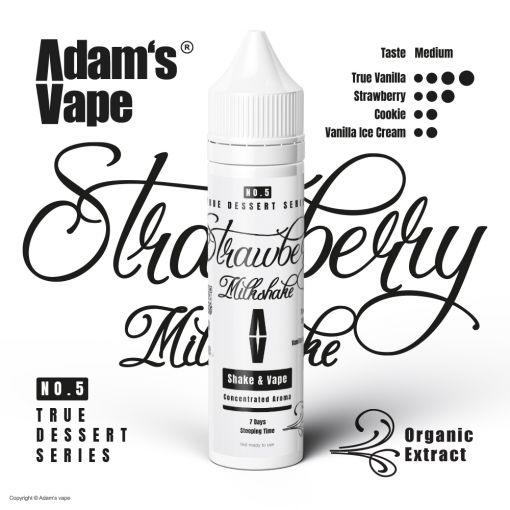 Adams vape - True Dessert Series - Strawberry Milkshake 10ml Longfill