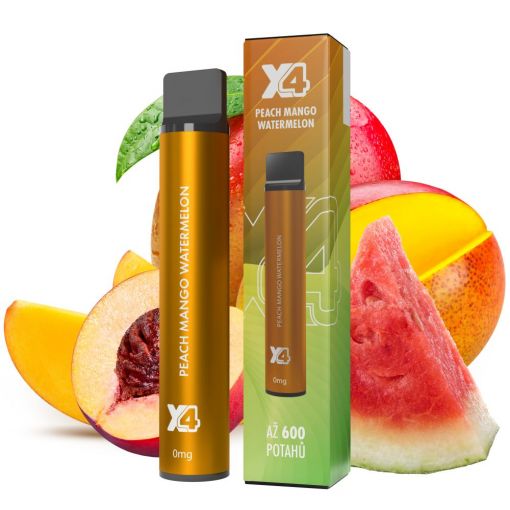 X4 Bar ZERO Peach Mango Watermelon - disposable ecigarette NICOTINE FREE