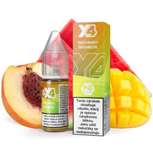 Nicotine salt X4 Bar Juice - Peach Mango Watermelon 10ml