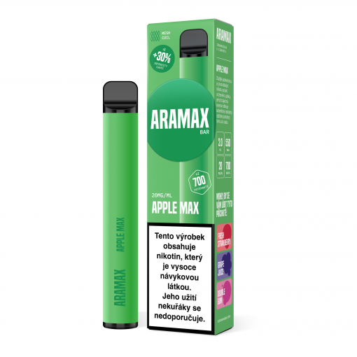 Aramax Bar Apple Max disposable e-cigarette - 20mg - Kolek Q