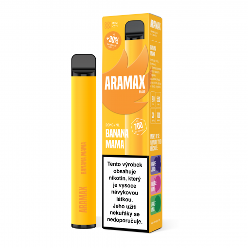 Aramax Bar Banana Mama disposable e-cigarette - 20mg - Kolek Q