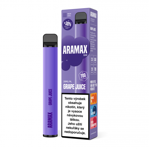 Aramax Bar Grape Juice disposable e-cigarette - 20mg - Kolek Q