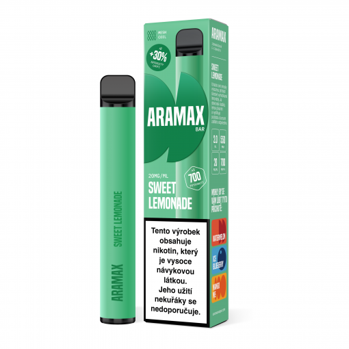 Aramax Bar  Sweet Lemonade disposable e-cigarette - 20mg - Kolek Q