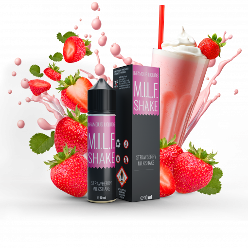 Příchuť SNV Infamous Originals - MILF Shake - jahodový milkshake, 12ml